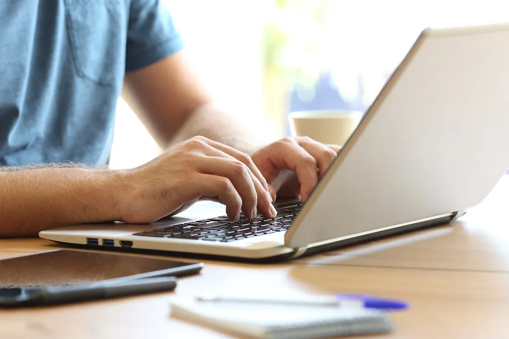 Person Typing Image